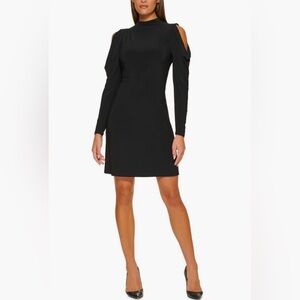 Tommy Hilfiger Black Cold Shoulder Bodycon Mini Dress – Size 18 Party Chic Style